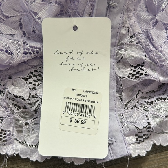 AMERICAN THREADS NWT Lavender Lace Bralette - Picture 2 of 4
